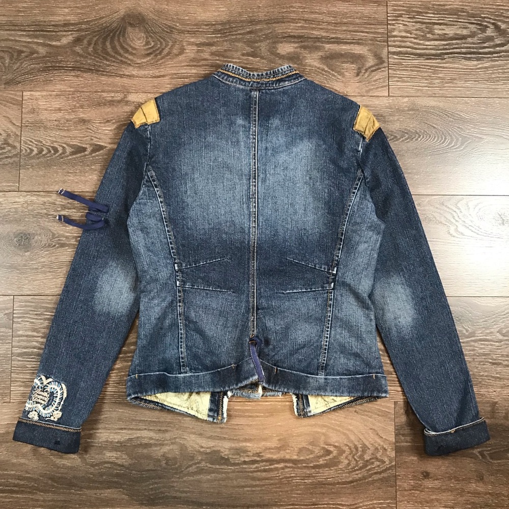 Marithé Francois Girbaud Jeans Women’s Button Down Denim Pacifist Jacket Size XL - Picture 5 of 8